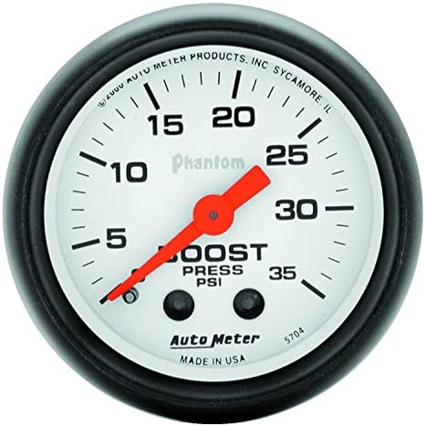 Auto Meter 5704 Phantom Mechanical Boost Gauge, 2.3125 in.