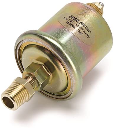 AUTO METER 4727 Carbon Fiber Short Sweep Electric Oil Pressure Gauge, Regular, 2.3125 in.