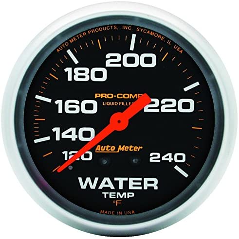 AUTO METER 5432 Water Temp 120-240ºF Liquid Filled 2 5/8" Gauge, PRO-COMP