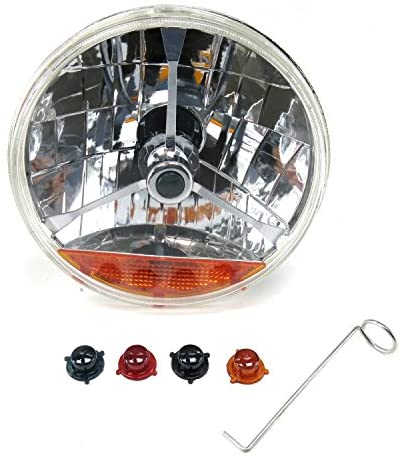 AutoLoc AUTLENB3A Halogen Lens Assembly (Tri-Bar 7" Inch Halogen Lens Assembly With Turn Signal Amber)