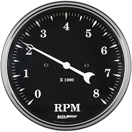 AUTO METER 1799 Gauge Tachometer (Old TYME Black 5", 8K RPM, in-Dash, Old TYME Black)