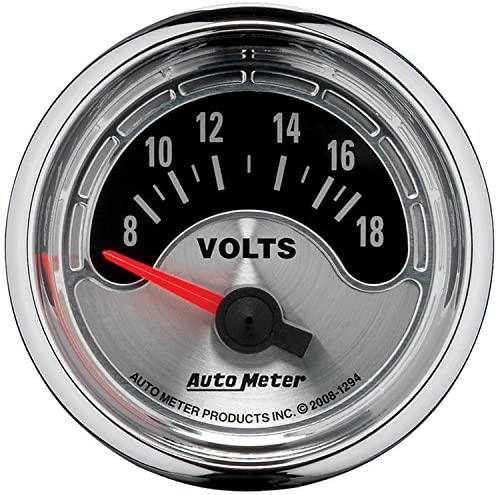 Auto Meter 1294 American Muscle 2-1/16" 8-18 Volt Short Sweep Electric Voltmeter Gauge