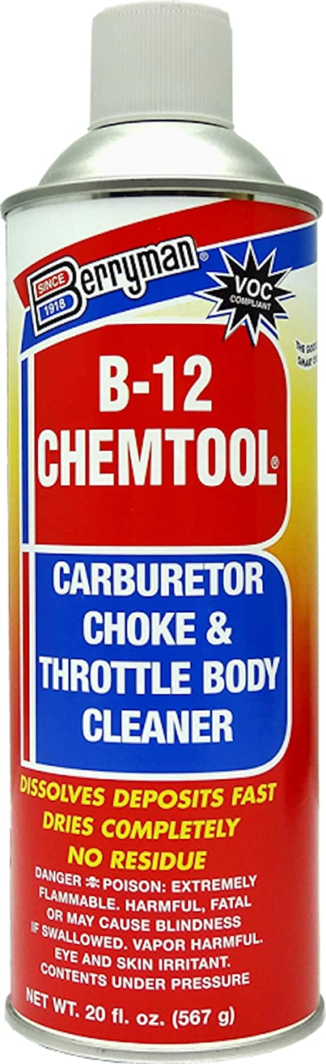 Berryman B-12 Chemtool Carburetor, Choke & Throttle Body Cleaner with Extension Tube [VOC Compliant In All 50 States], 20-ounce aerosol, 0120C