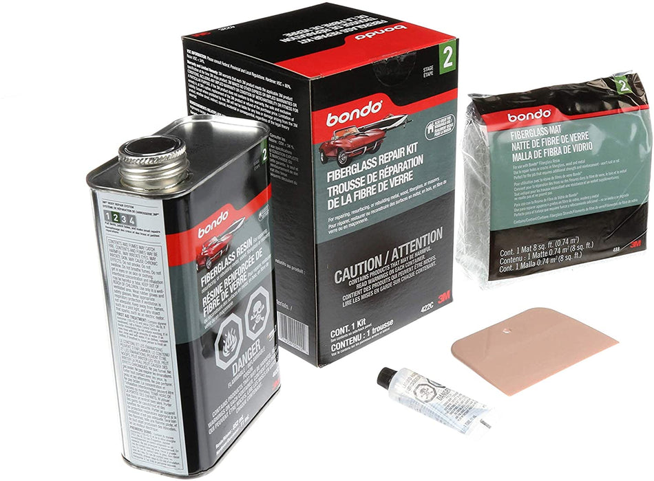 Bondo Fiberglass Resin Repair Kit, 00422, 0.9 Quart